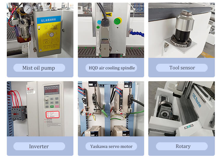 wood cnc router with rotary axis